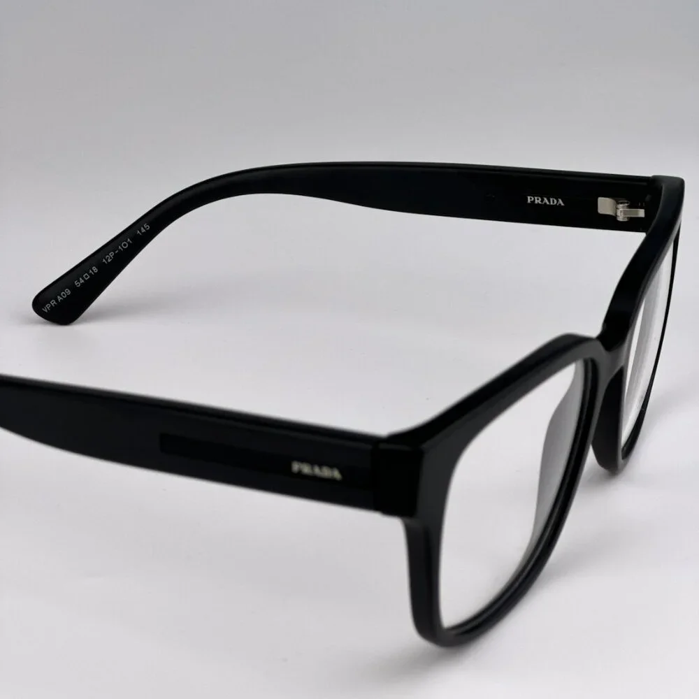 Prada PRA09V 12P1O1 BRAND NEW Eyeglasses Matte Black Square Unisex